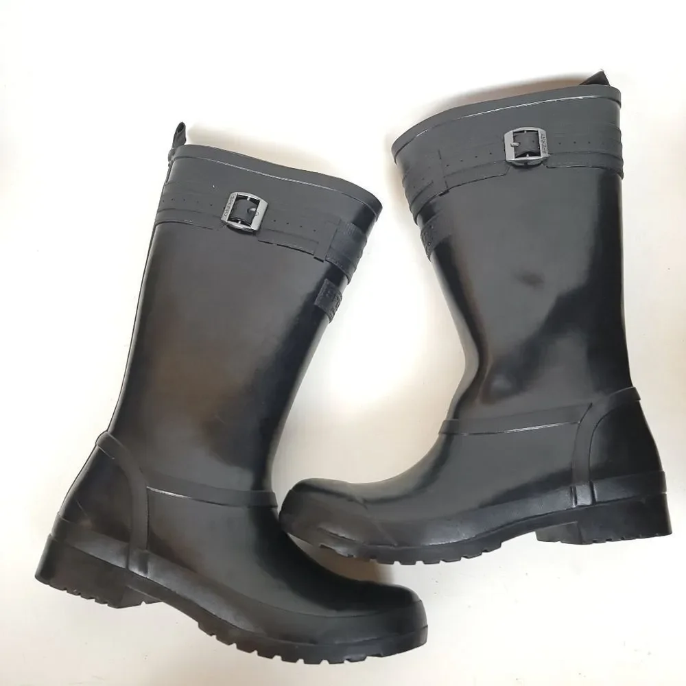 Sperry Walker Atlantic Lined Rain black knee high tall Boots STS82562 Size 7